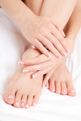 Photo of lady's pedicured feet